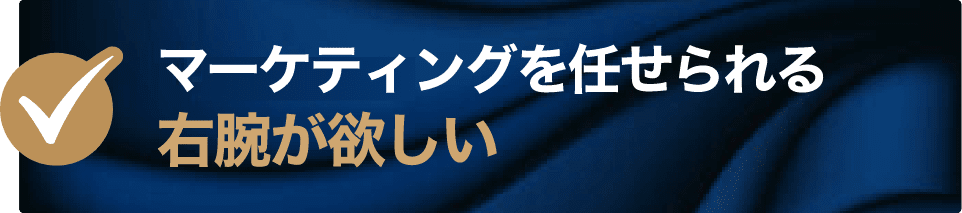 マーケティングを任せられる右腕が欲しい
